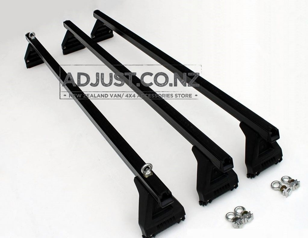 Compatible with Toyota Hiace Heavy Duty 3x Roof Rack Gutter Mount Black 110mm Leg