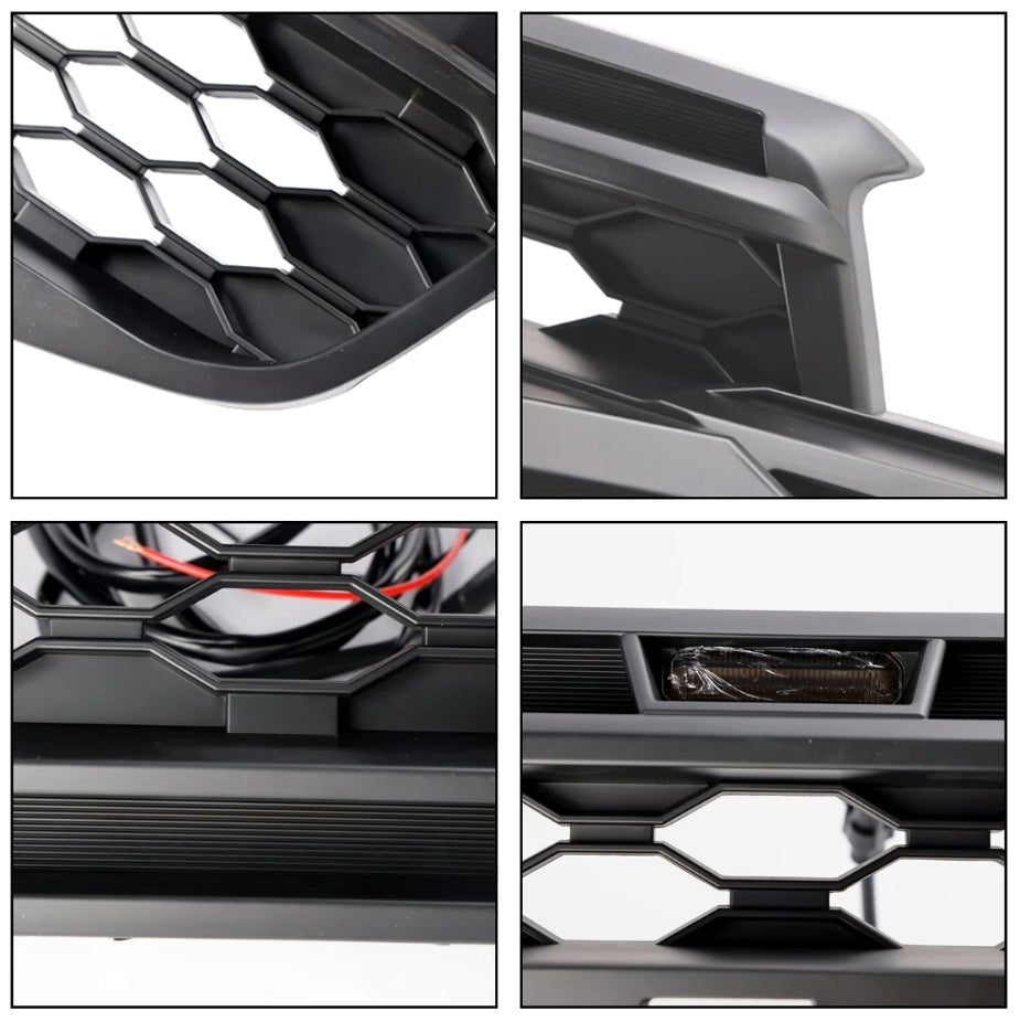 Aftermarket FORD RANGER NEXT GEN RAPTOR STYLE GRILL with 3x WHITE LED 2022+