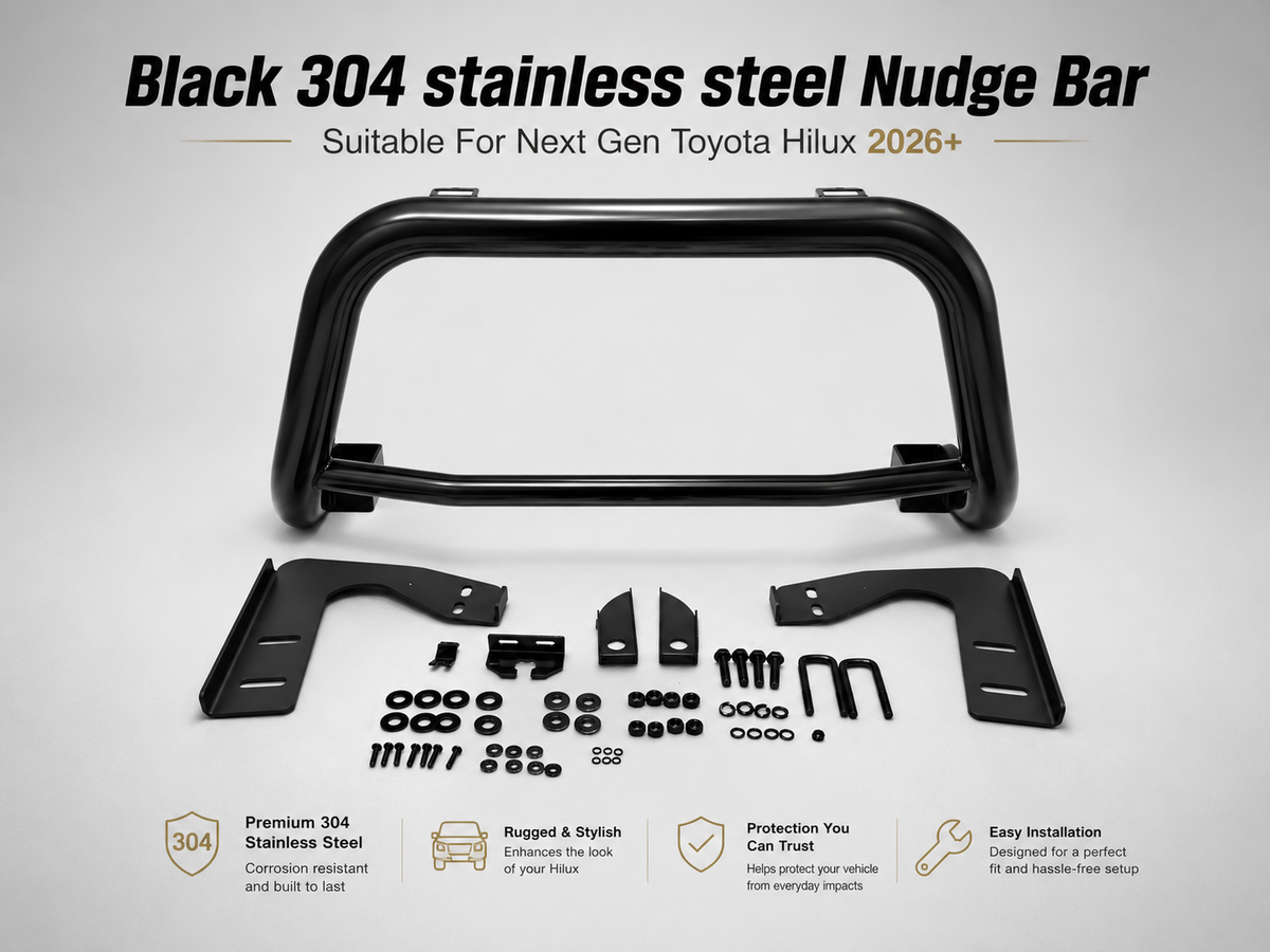 Black Stainless Steel Nudge Bar Suitable for Toyota Hilux N90 2026+