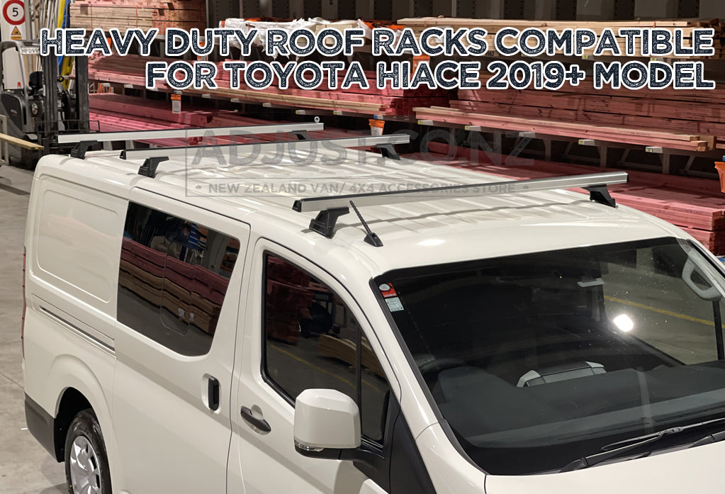 Compatible with 2019+ Toyota Hiace 3 x Roof Rack 'Silver'