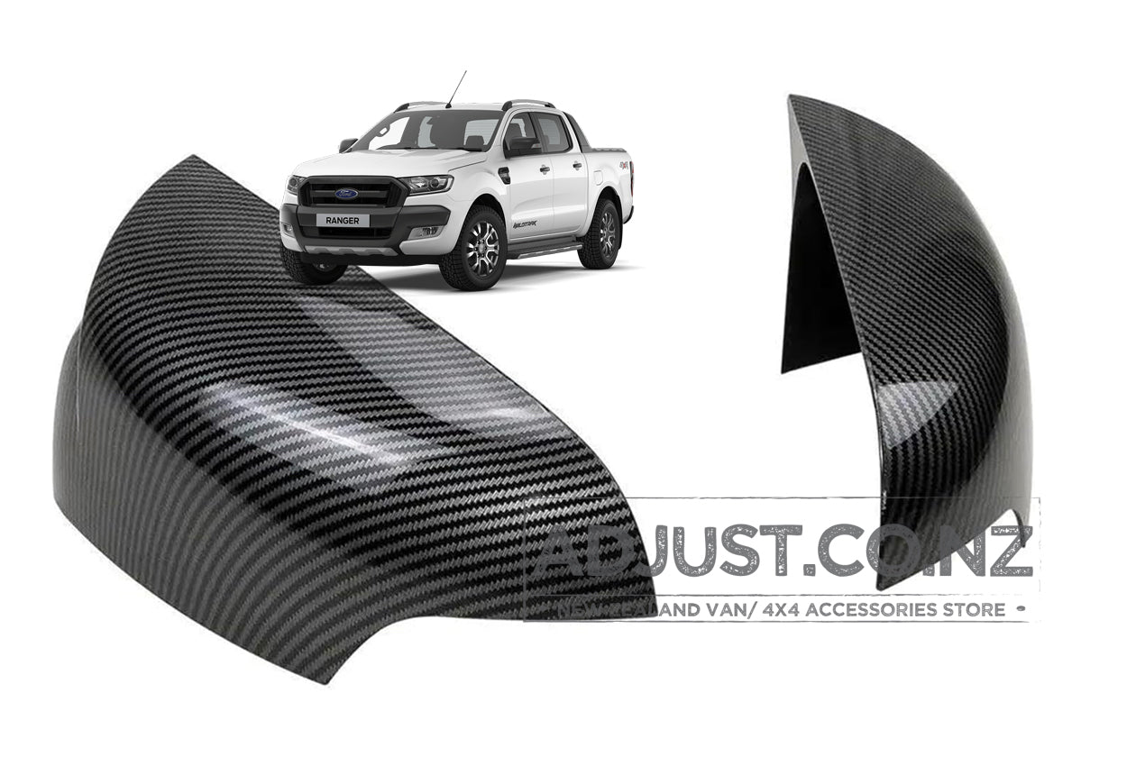Ford Ranger Rear Side Cover Trim Rear View Mirror Covers 2012-2022 Carbon Fibre Colour