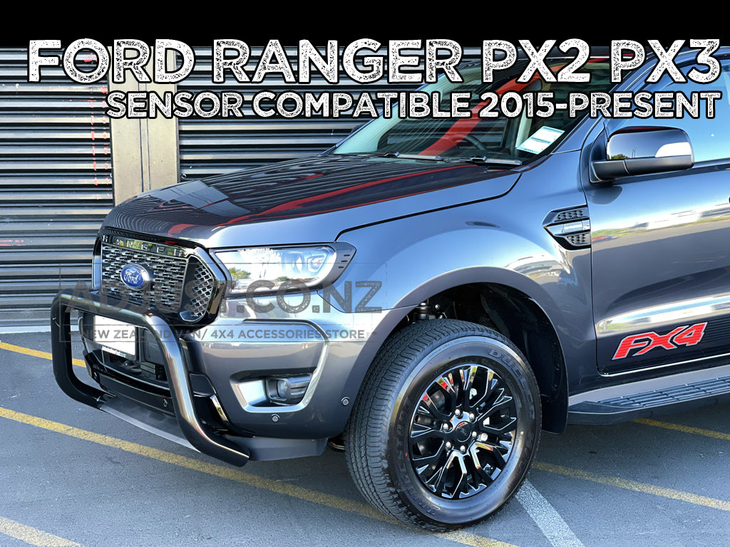Ford Ranger 3" Black SS Nudge bar with 2 x spotlight mounting for 2015- 2021