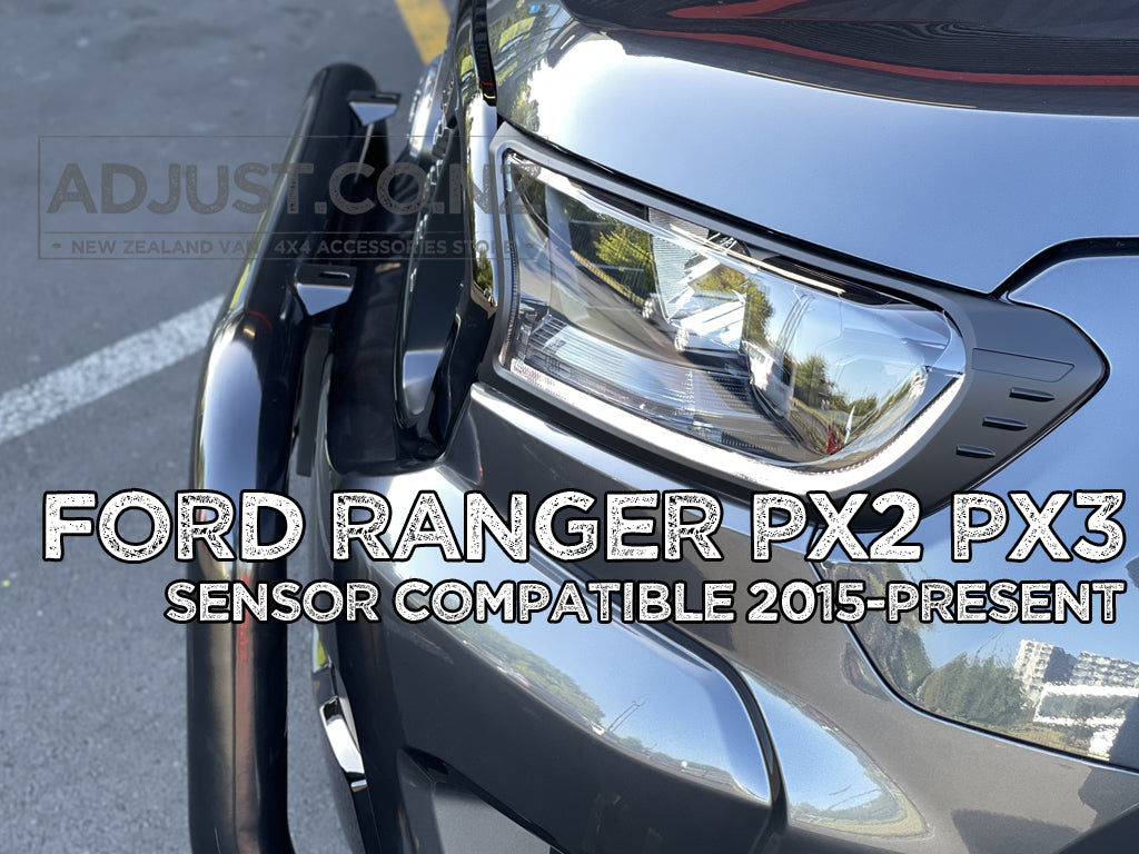 Ford Ranger 3" Black SS Nudge bar with 2 x spotlight mounting for 2015- 2021