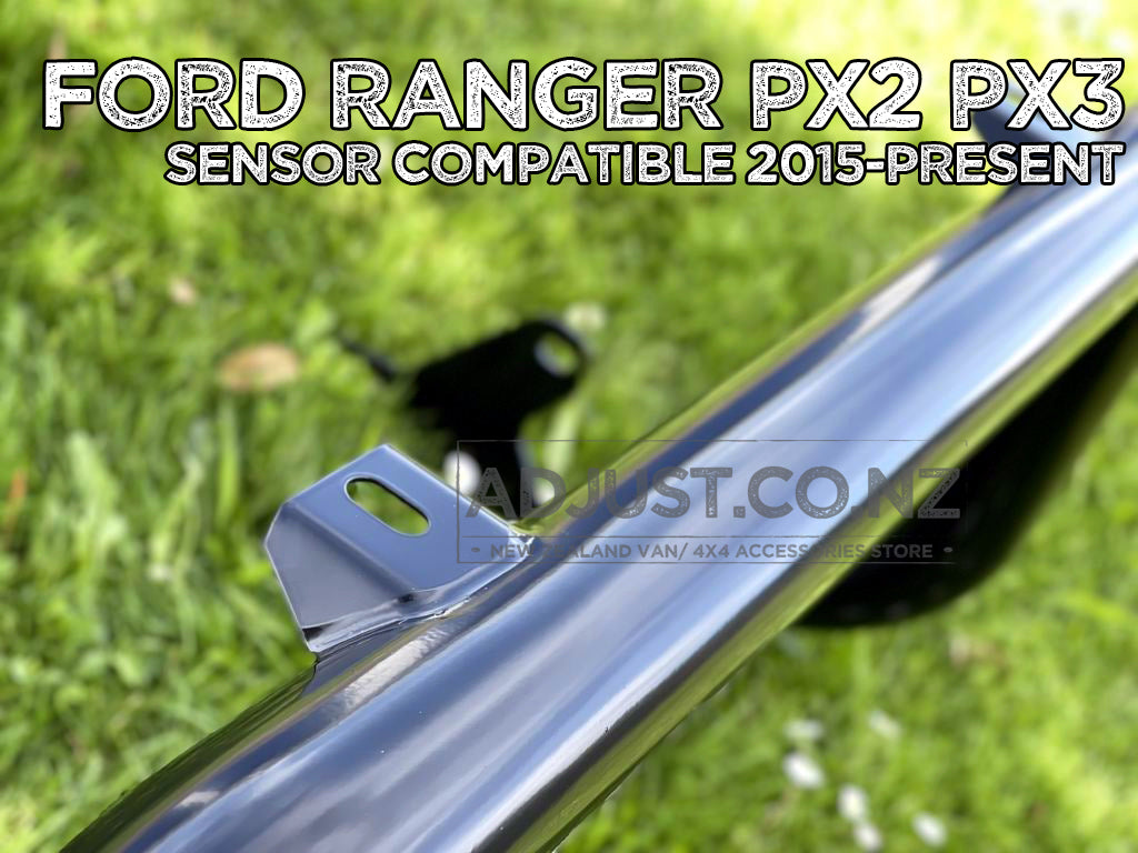 Ford Ranger 3" Black SS Nudge bar with 2 x spotlight mounting for 2015- 2021