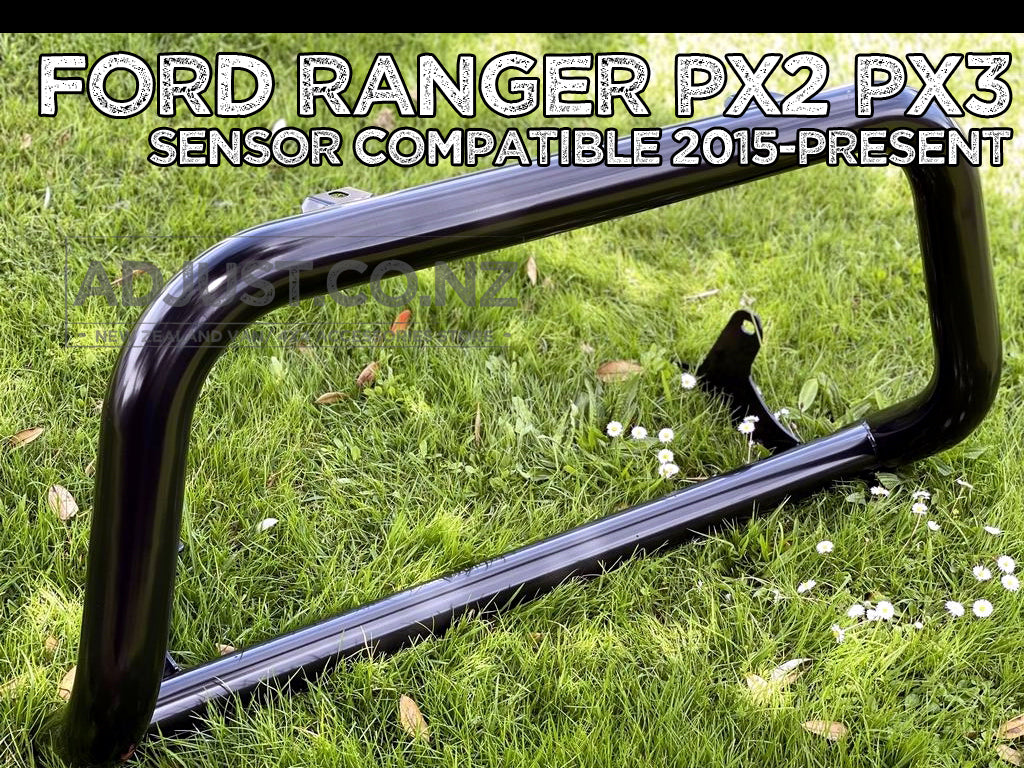 Ford Ranger 3" Black SS Nudge bar with 2 x spotlight mounting for 2015- 2021
