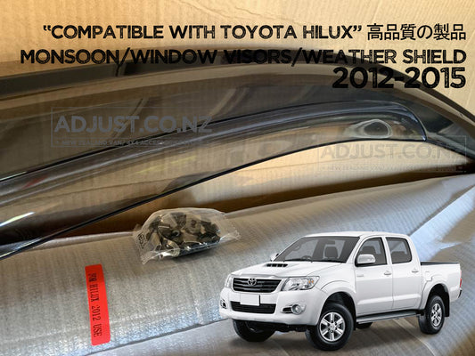 Door Visor/ Weather shield smoke type suitable for Toyota Hilux 2012-2015