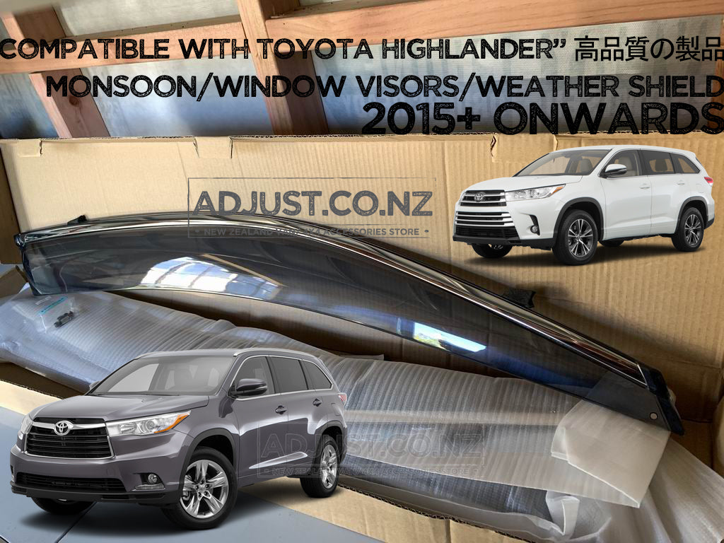 Door Visor/ Weather shield smoke type suitable for Toyota Highlander 2 ...