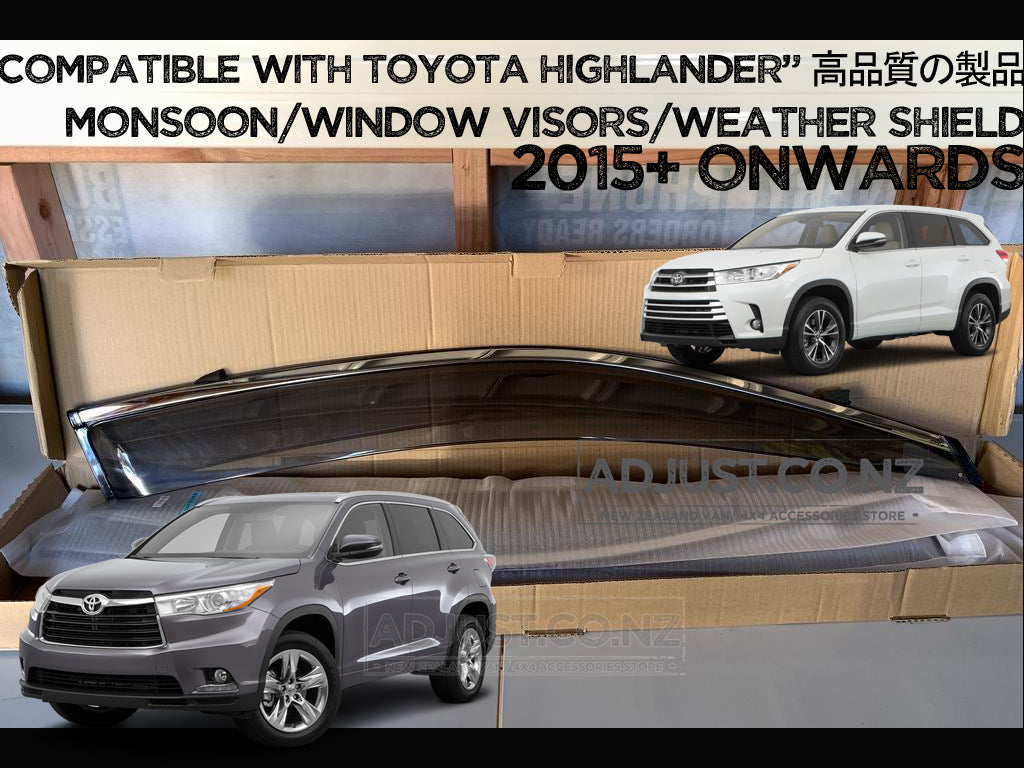 Door Visor/ Weather shield smoke type suitable for Toyota Highlander 2 ...