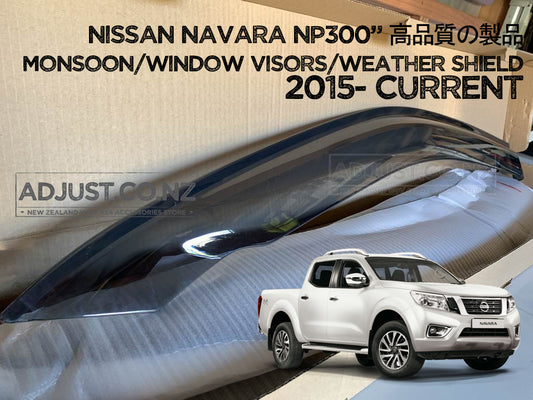 Door Visor/ Weather shield smoke type suitable for Nissan Navara NP300 2015+