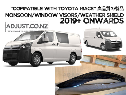 Door Visor/ Weather shield smoke type suitable for Toyota Hiace 2019+