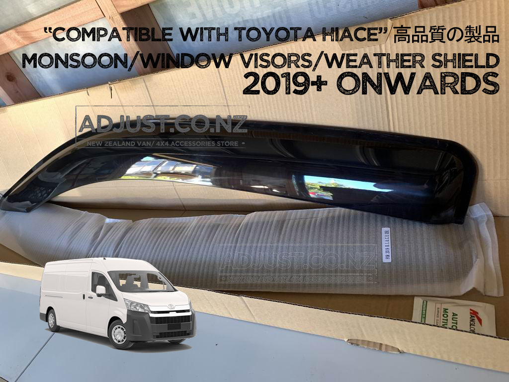Door Visor/ Weather shield smoke type suitable for Toyota Hiace 2019+