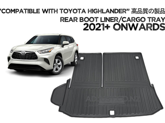 Heavy Duty Cargo Rubber Waterproof Mat Boot Liner Suits Toyota Highlander 2021+