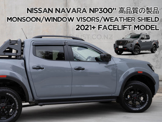 Door Visor/ Weather shield smoke type suitable for Nissan Navara NP300 2021+