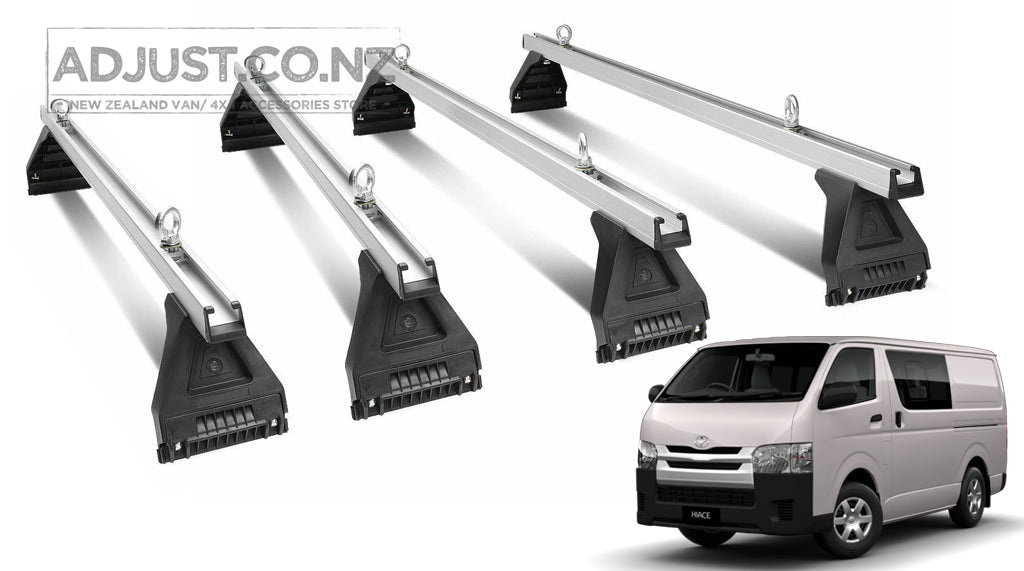 Compatible with Toyota Hiace 4 x Roof Rack 150mm 'Silver'