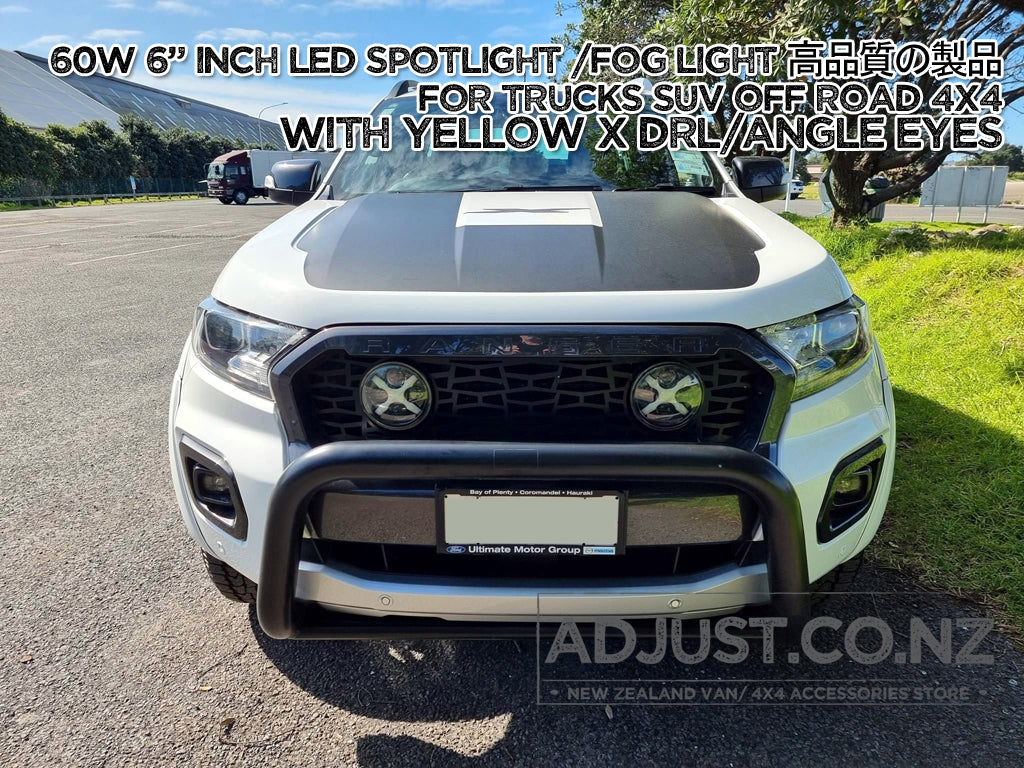 60w Round LED Spot 6" Inch Spot Work Lamp W/ DRL Waterproof OFF-ROAD
