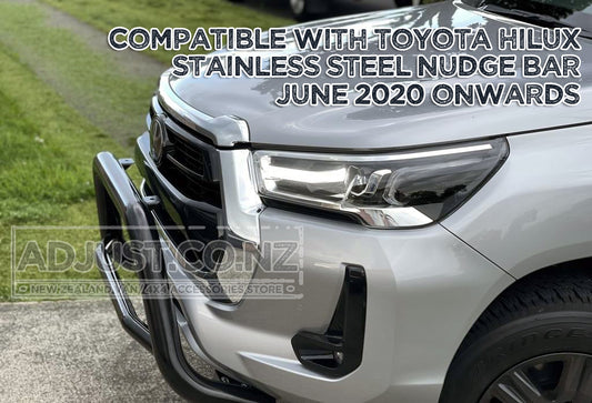 Black Nudge Bar Suitable For Toyota Hilux facelift June 2020+