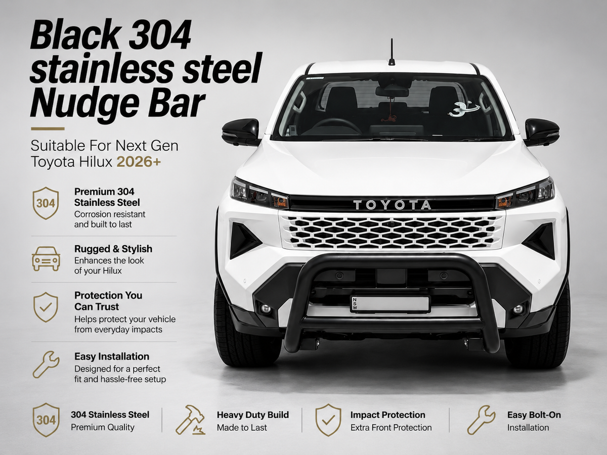Black Stainless Steel Nudge Bar Suitable for Toyota Hilux N90 2026+