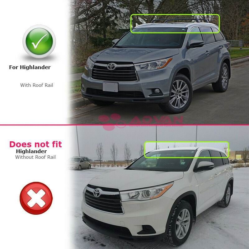 Compatible with 2014-19 Toyota Highlander "Silver" Aluminum Roof Rack Cross Bar
