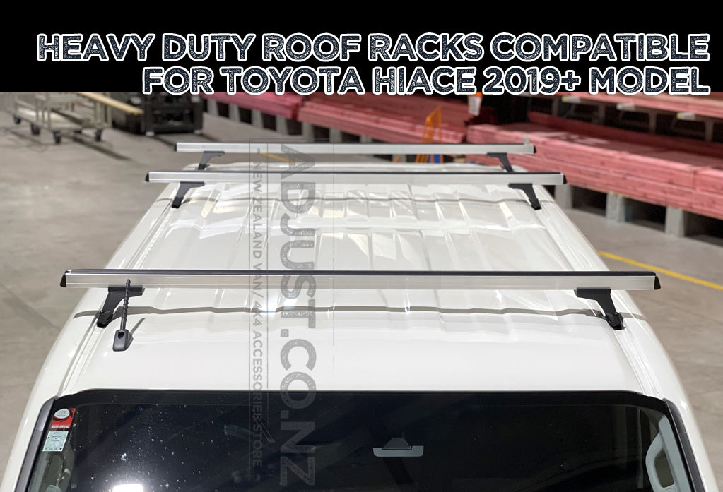 Compatible with 2019+ Toyota Hiace 3 x Roof Rack 'Silver'