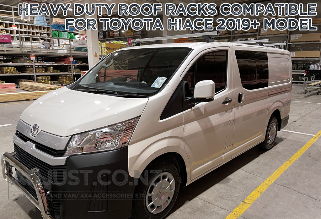 Compatible with 2019+ Toyota Hiace 3 x Roof Rack 'Silver'