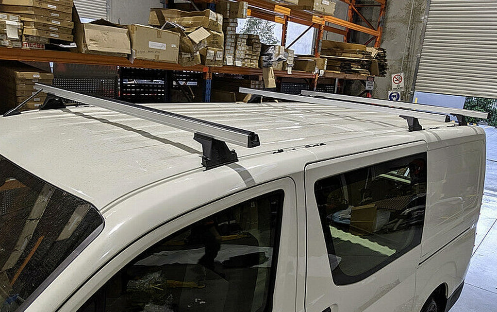 Compatible with 2019+ Toyota Hiace 3 x Roof Rack 'Silver'