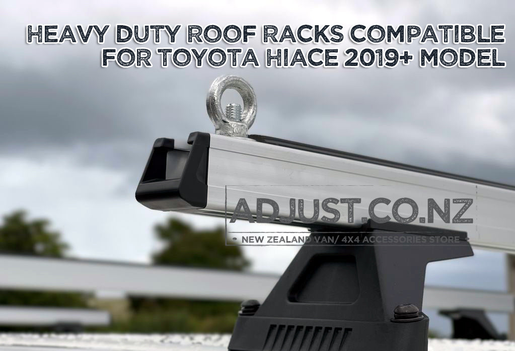 Compatible with 2019+ Toyota Hiace 3 x Roof Rack 'Silver'