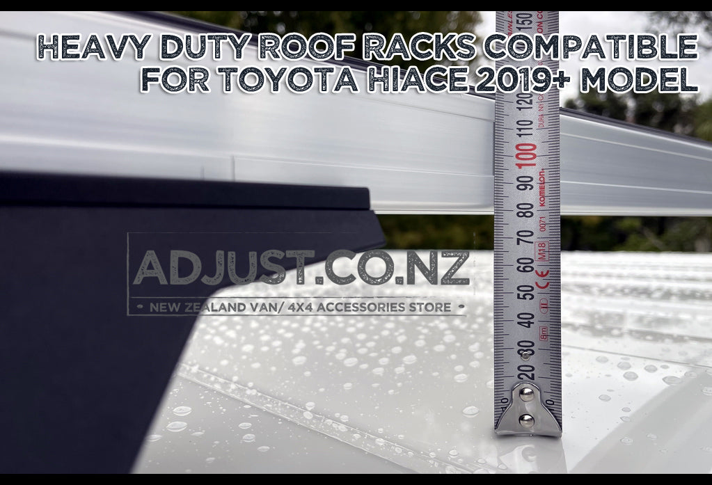 Compatible with 2019+ Toyota Hiace Jumbo Size ZX 3 x Roof Rack 'Black'