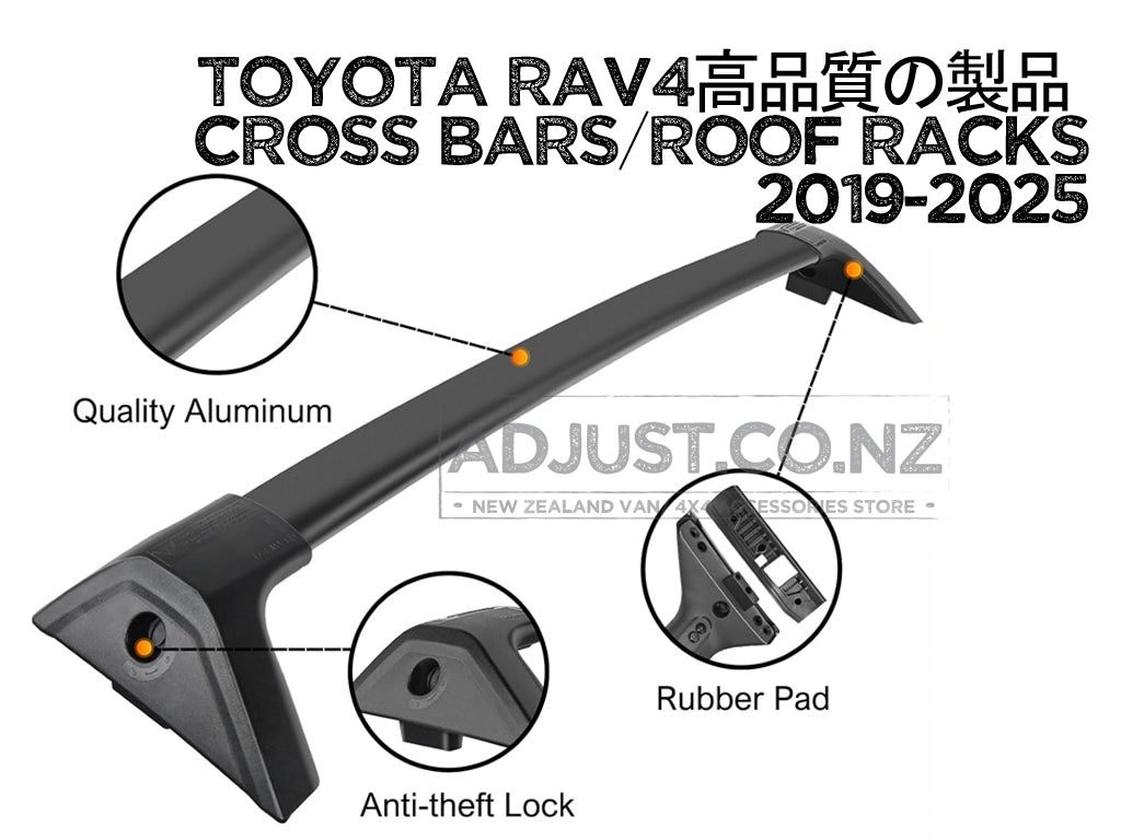 Compatible with Toyota Rav4 2 x Cross Bars / Roof Racks for 2019-2025