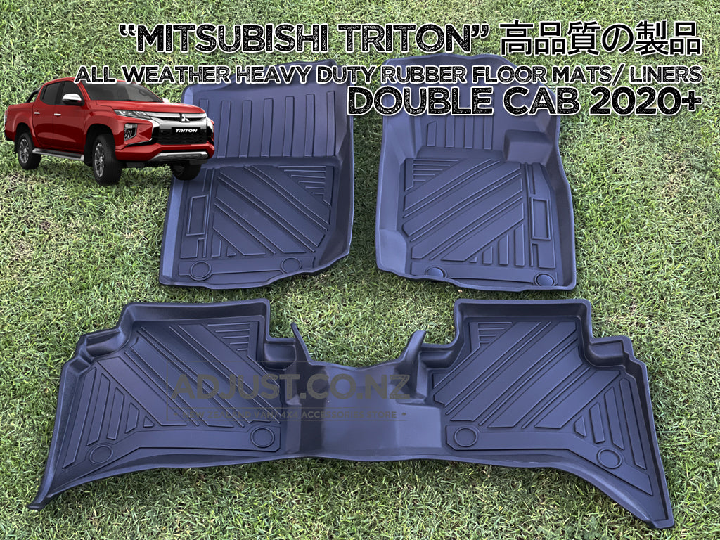 NEW Heavy Duty "Deep Dish" Rubber Floor Mats/ Liners For Mitsubishi Triton 2020+