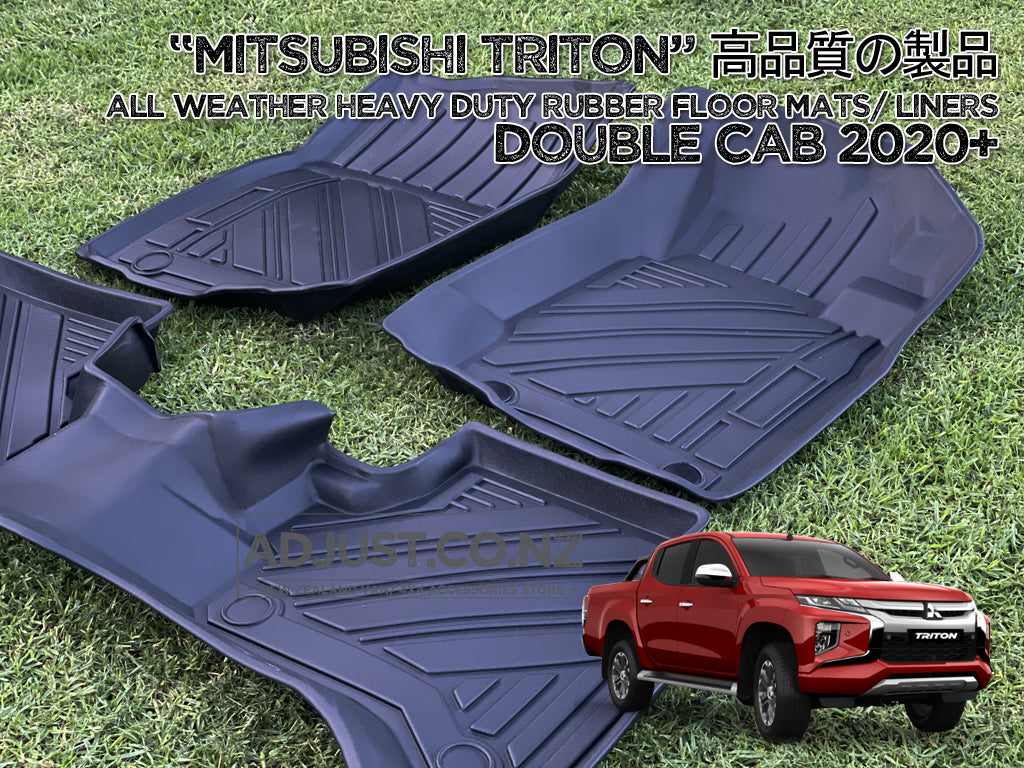 NEW Heavy Duty "Deep Dish" Rubber Floor Mats/ Liners For Mitsubishi Triton 2020+