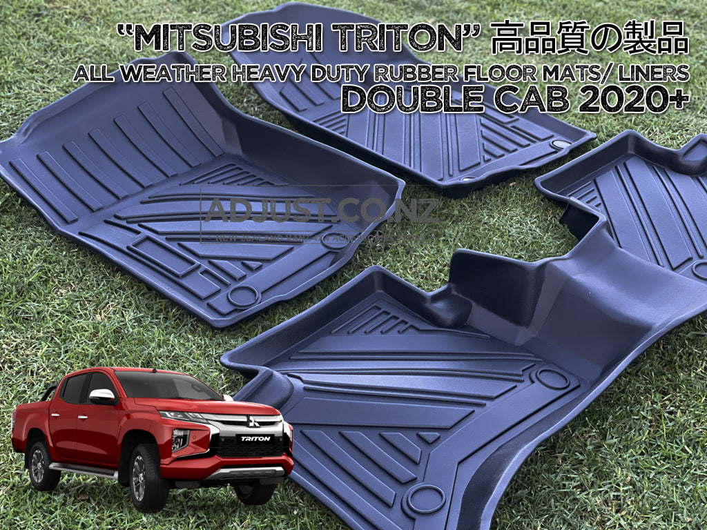 NEW Heavy Duty "Deep Dish" Rubber Floor Mats/ Liners For Mitsubishi Triton 2020+