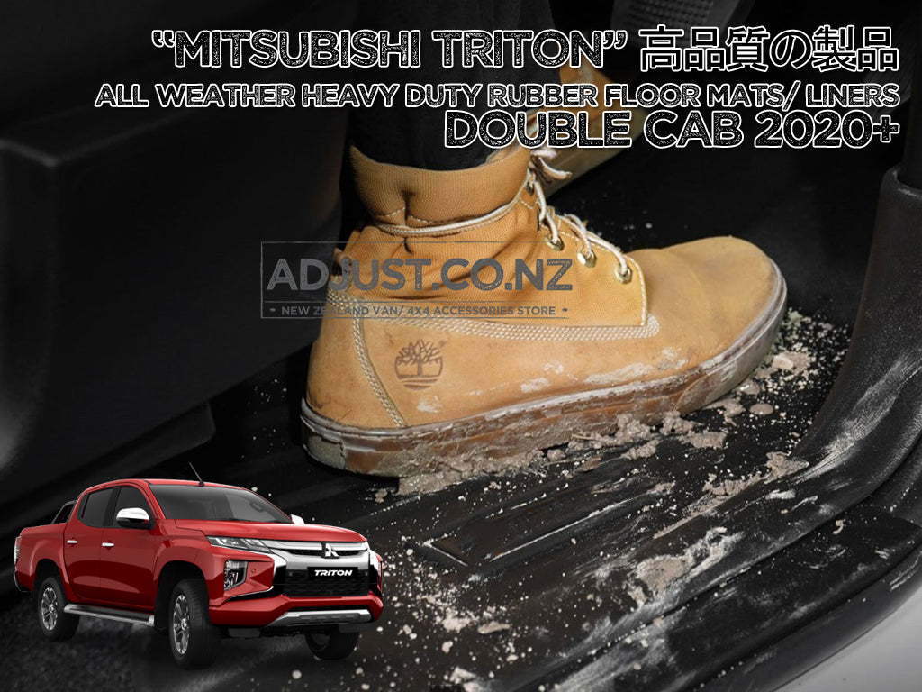 NEW Heavy Duty "Deep Dish" Rubber Floor Mats/ Liners For Mitsubishi Triton 2020+