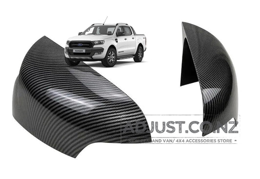 Ford Ranger Rear Side Cover Trim Rear View Mirror Covers 2012-2022 Carbon Fibre Colour
