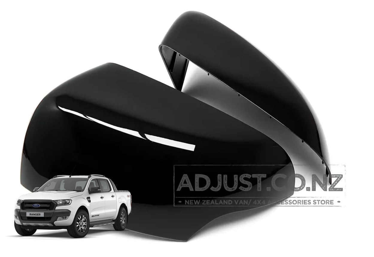 Ford Ranger Rear Side Cover Trim Rear View Mirror Covers 2012-2022 Gloss Black