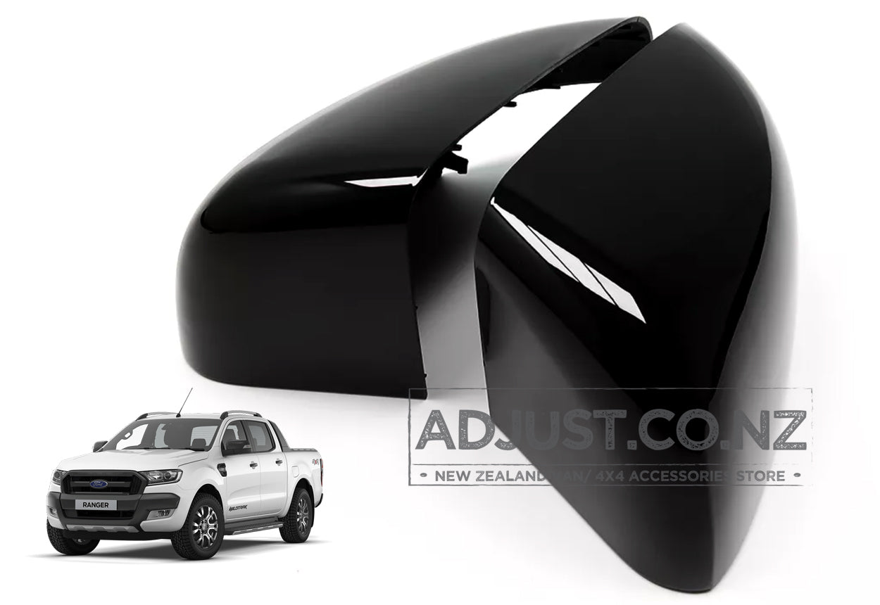 Ford Ranger Rear Side Cover Trim Rear View Mirror Covers 2012-2022 Gloss Black