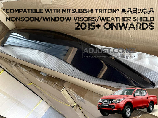 Monsoon / Window Visors / Weather shield smoke type Mitsubishi Triton 2015-2018