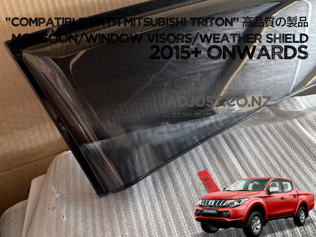 Monsoon / Window Visors / Weather shield smoke type Mitsubishi Triton 2015-2018