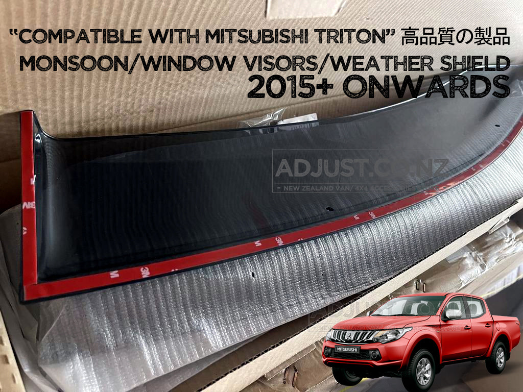 Monsoon / Window Visors / Weather shield smoke type Mitsubishi Triton 2015-2018