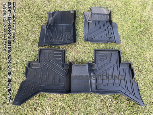 NEW Heavy Duty "Deep Dish" Rubber Floor Mats/ Liners For Toyota Hilux 2015-2022