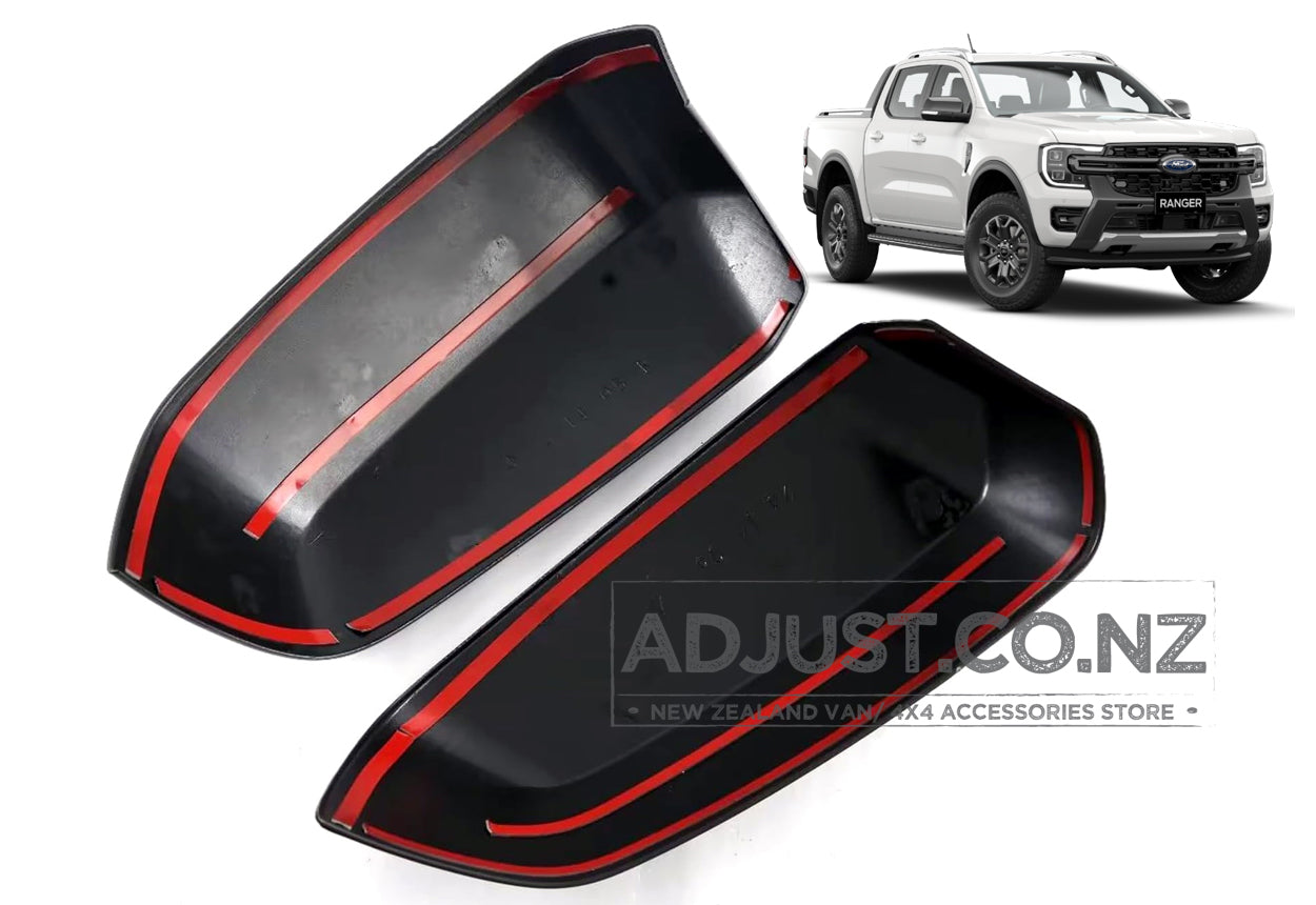 PX4 New Gen Ford Ranger Rear Side Cover Trim Rear View Mirror Covers 2022+ Gloss Black