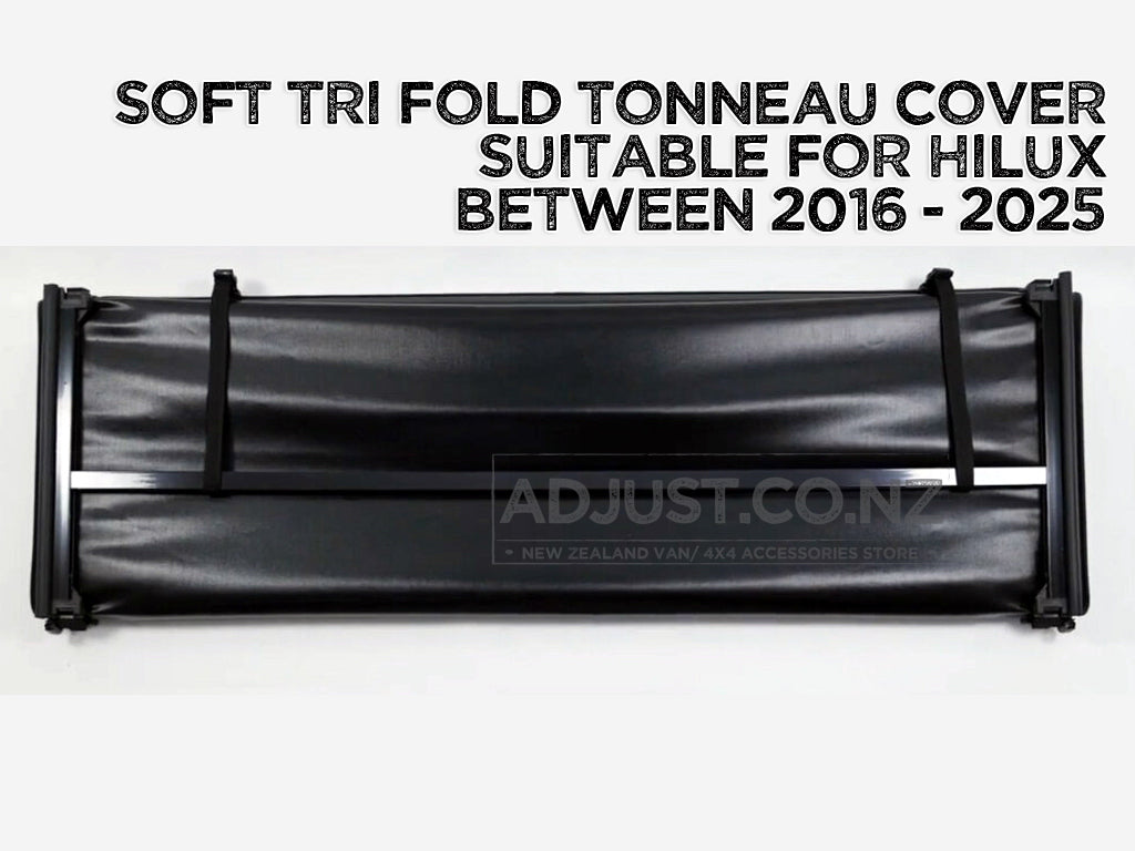 Soft Tri-Fold Tonneau Cover suitable for Toyota Hilux 2016-2025