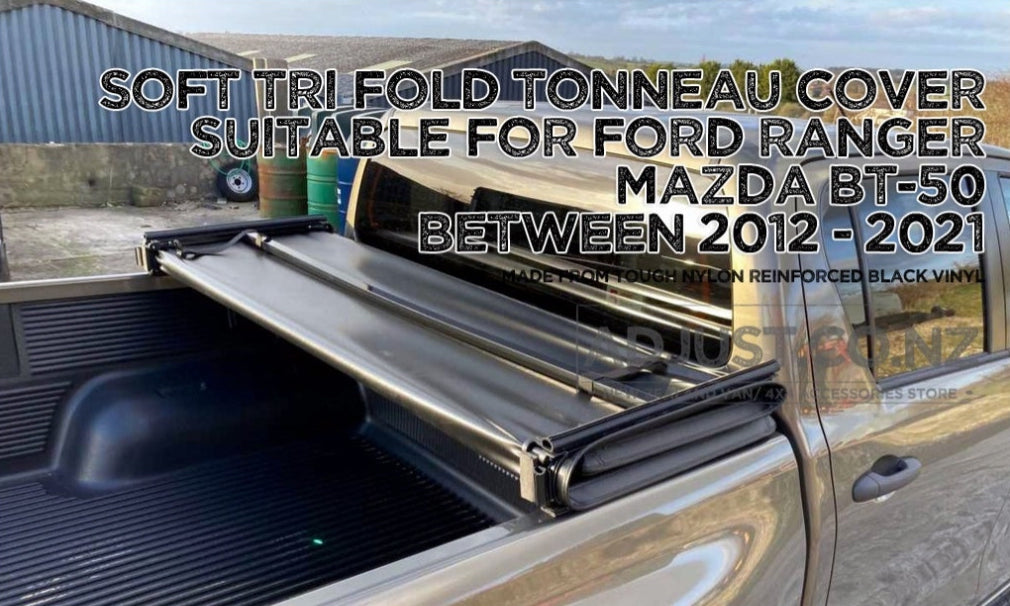 Soft Tri-Fold Tonneau Cover suitable for Mazda BT-50/ Ford Ranger 2012+