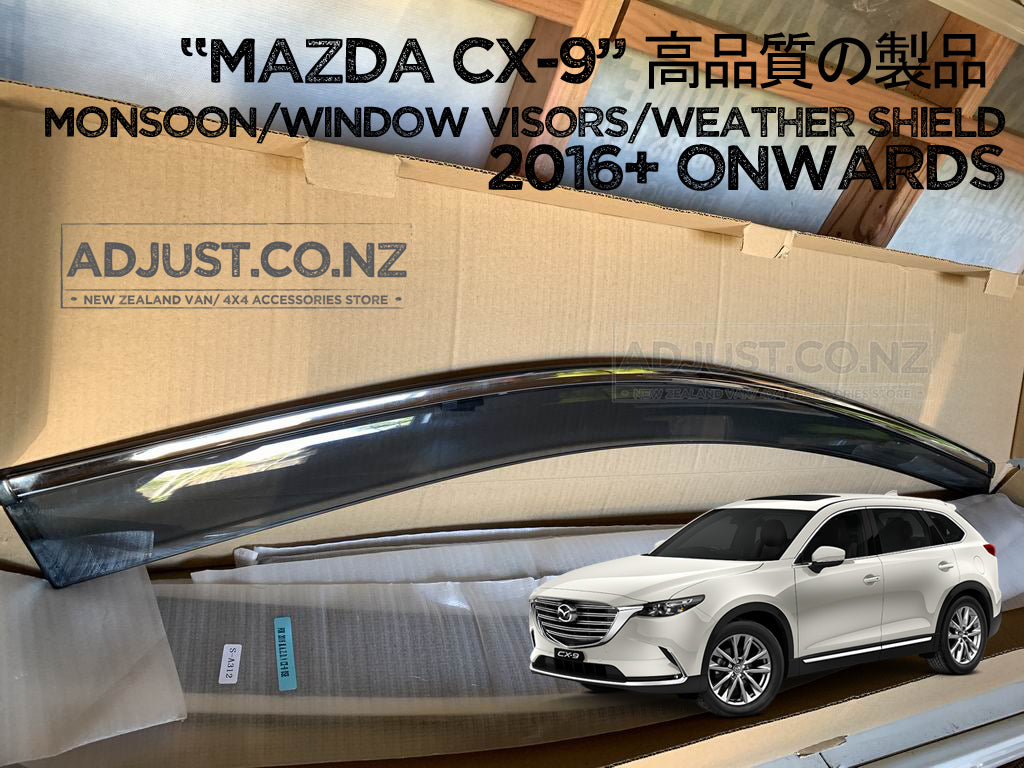 Monsoon / Window Visors / Weather shield smoke type Mazda CX9 2016+