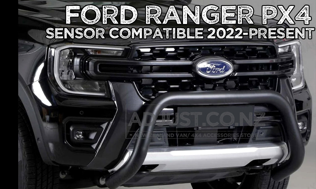 Ford Ranger 3" Black SS Nudge bar with 2 x spotlight mounting for 2022+