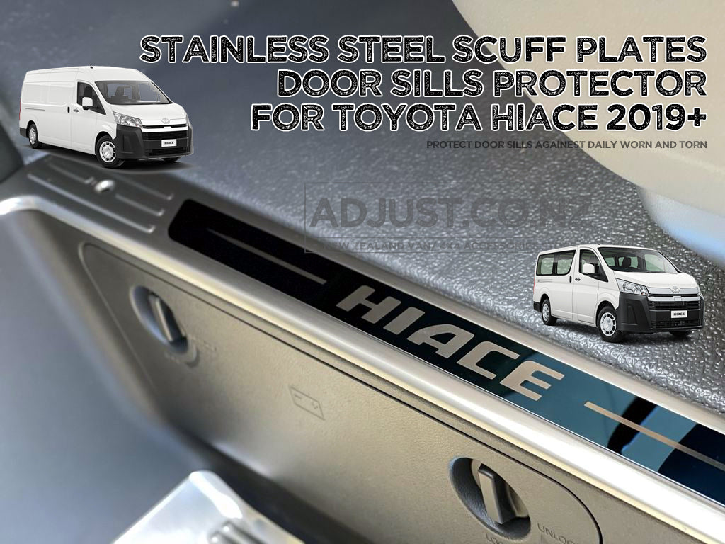 Compatible with Toyota Hiace 2019+ Stainless Steel Door Sills Protector