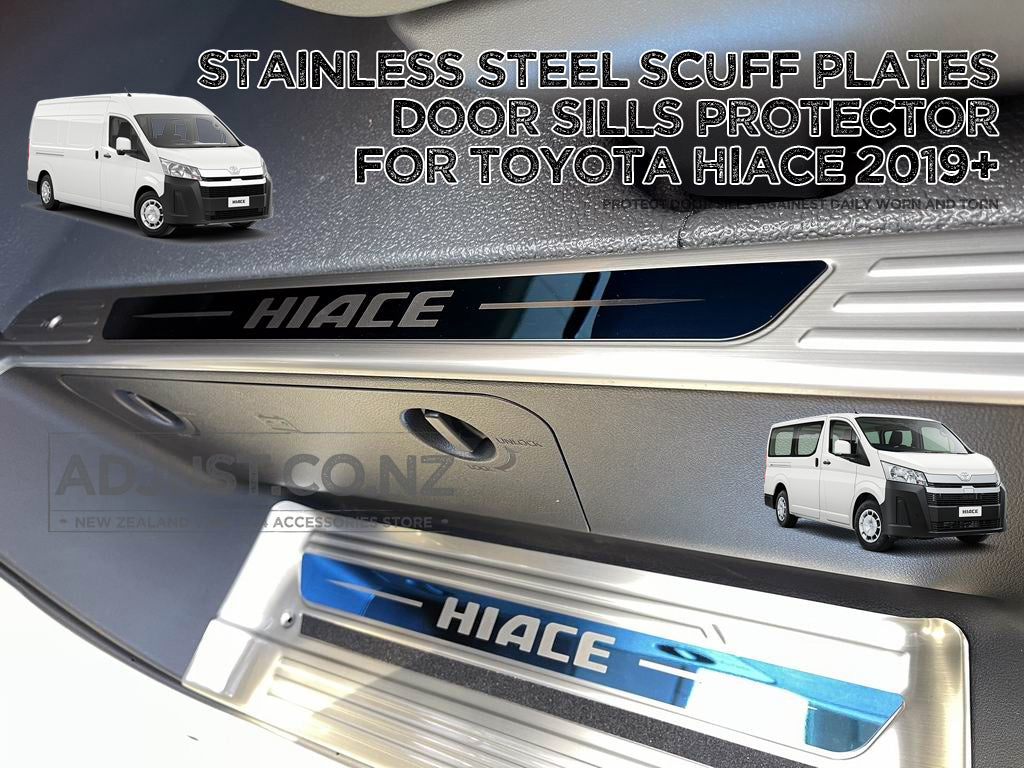 Compatible with Toyota Hiace 2019+ Stainless Steel Door Sills Protector