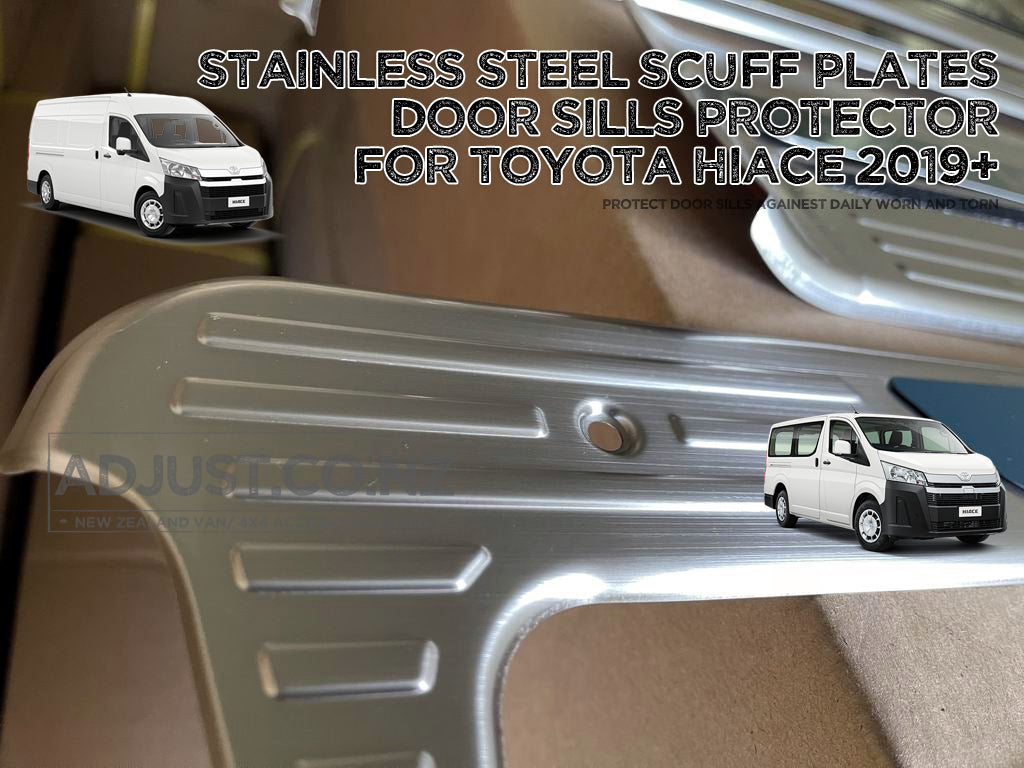 Compatible with Toyota Hiace 2019+ Stainless Steel Door Sills Protector