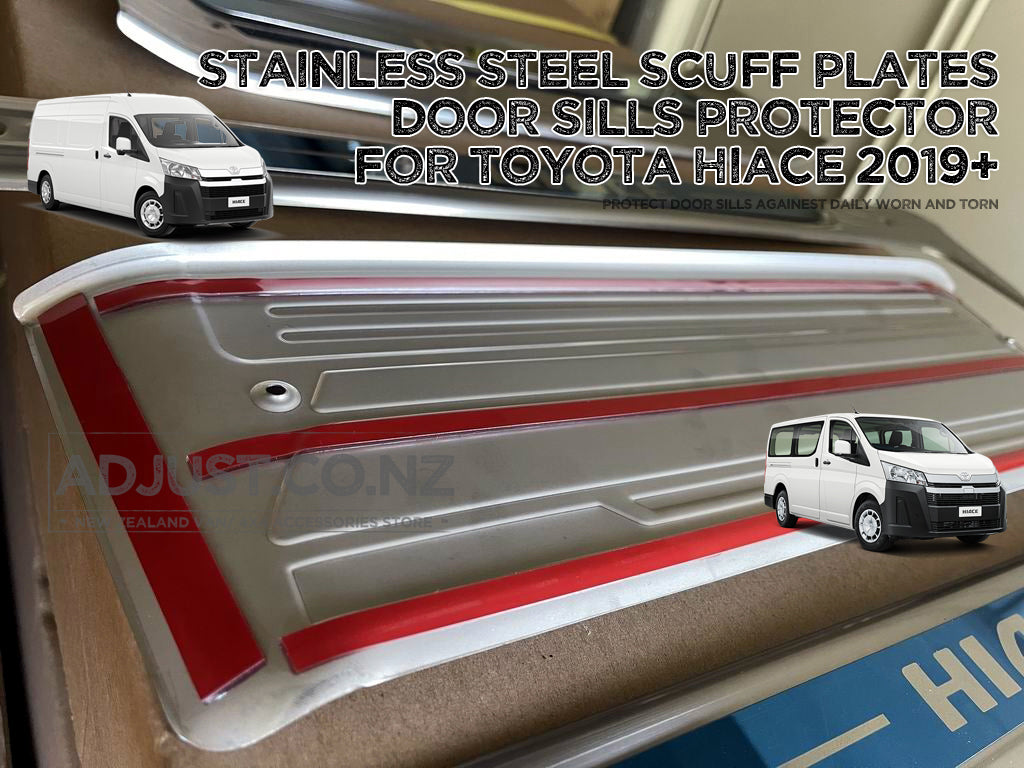 Compatible with Toyota Hiace 2019+ Stainless Steel Door Sills Protector