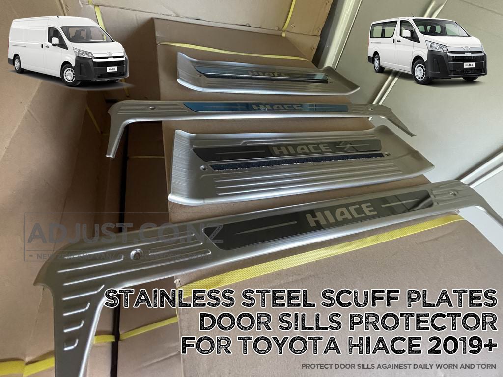 Compatible with Toyota Hiace 2019+ Stainless Steel Door Sills Protector