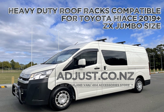 Compatible with 2019+ Toyota Hiace Jumbo Size ZX 3 x Roof Rack 'Black'